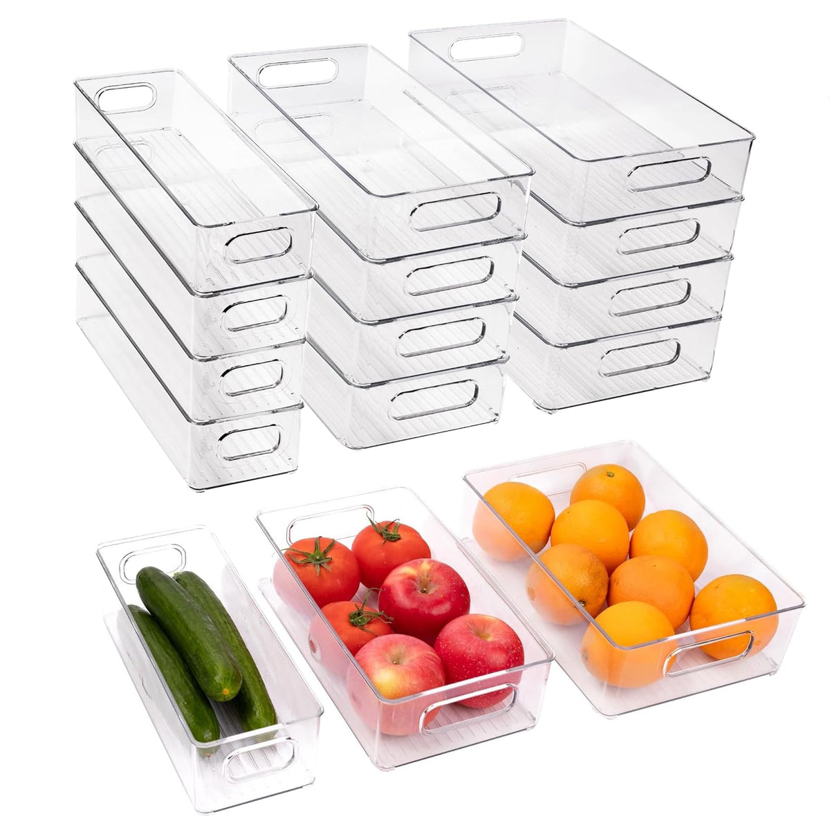 9 Pack Refrigerator Organizer Bins