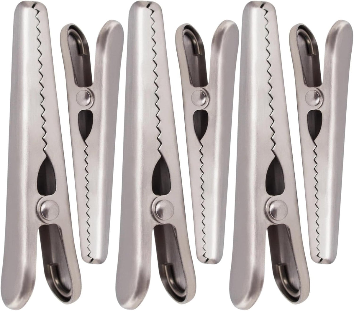 6 Pack Heavy Duty Stainless Steel Food Clips Alligator Bag Sealer