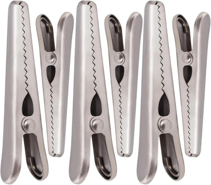 6 Pack Heavy Duty Stainless Steel Food Clips Alligator Bag Sealer