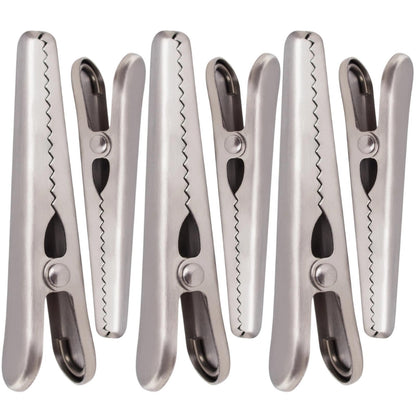6 Pack Heavy Duty Stainless Steel Food Clips Alligator Bag Sealer