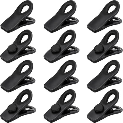 TACGEA Chip Clips, Magnetic Chip Bag Clips for Food Storage, 12 Pack, Black