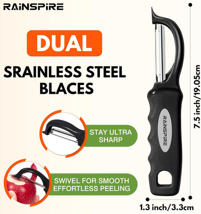 Swivel Vegetable Peeler Comfort Handle Sturdy Long-Lasting 1Pcs Black