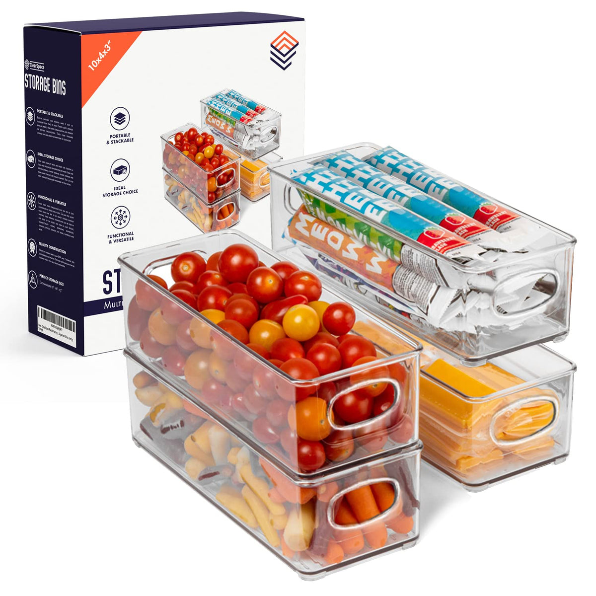 ClearSpace Plastic Pantry Organization and Food Storage Bin, 2 Pack