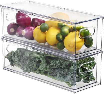 Fridge Organizers and Storage Pull Out Drawer, 2 Small