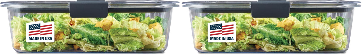 Rubbermaid Brilliance BPA-Free Food Storage Containers Multi Pack, 1.3 Cup Plastic Containers with Lids, 5 Pack, Leak Proof, Microwave & Dishwasher Safe