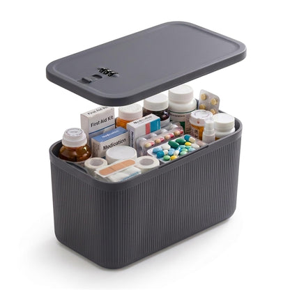 Medicine Lock Box with Combination Lock, 2L Lockable Storage Box for Medication, Pills & First Aid Supplies, Box with Lock for Home, Fridge, Dorm, Office, Snacks, Phones