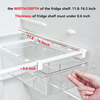 2Pcs Refrigerator Organizer Bins Refrigerator Drawer Fridge Organizers