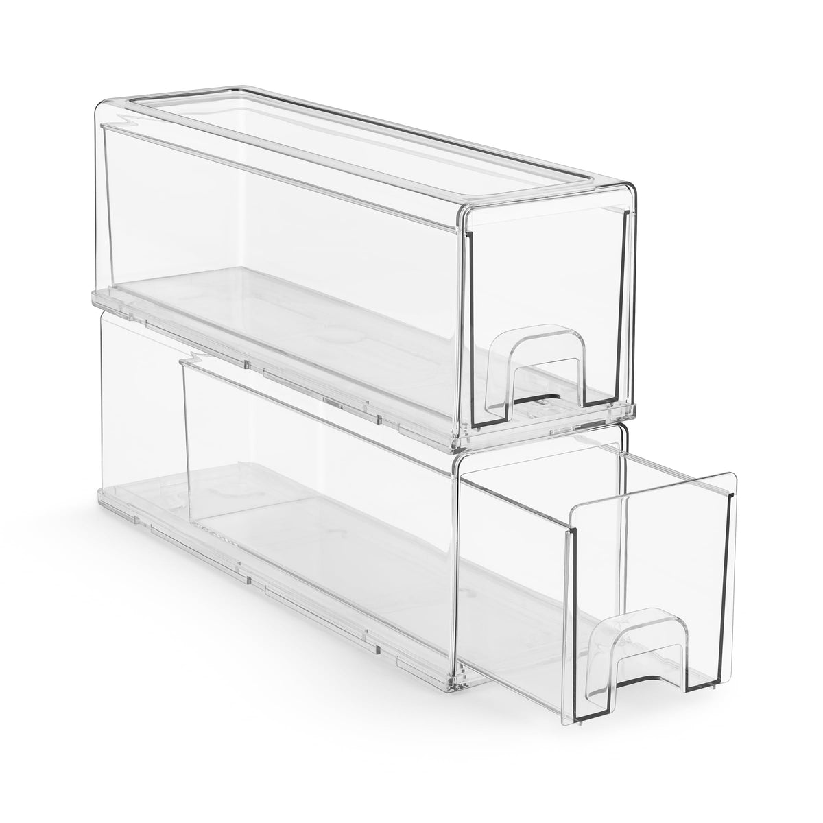 Sorbus Clear Stackable Storage Drawers with Pull-Out Bins (Medium, 2 Pack)