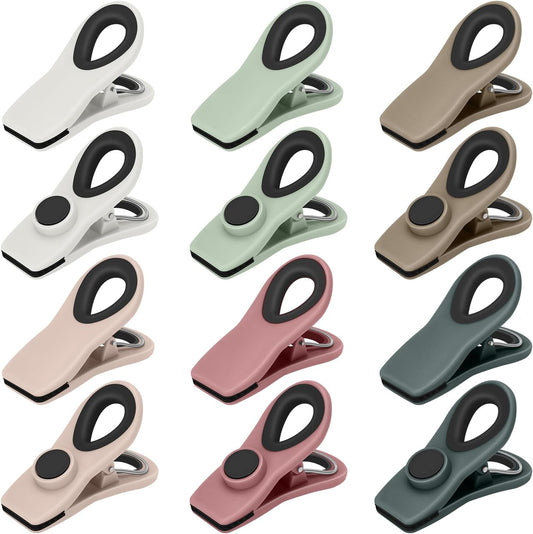 TACGEA Chip Clips, Magnetic Bag Clips for Food Storage, 12 Pack, Neutral