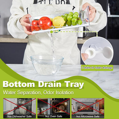 2-Pack Fridge Organizers and Storage, Clear Refrigerator Containers