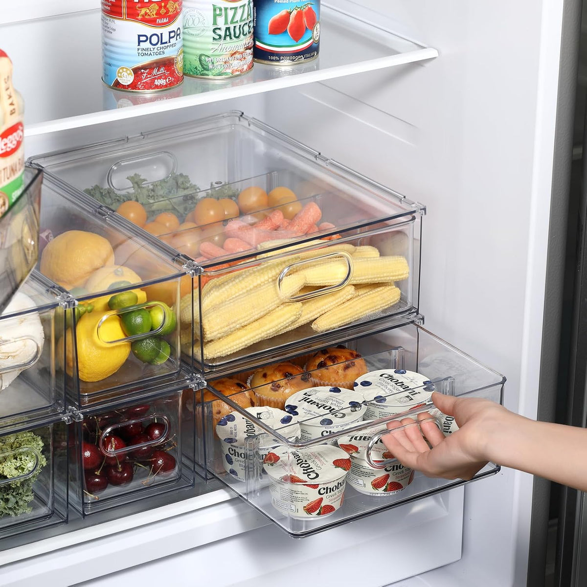 Fridge Organizers and Storage Pull Out Drawer, 2 Small
