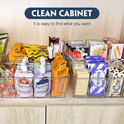 Pantry Organization and Storage Bins with Dividers Kitchen Organizer 2 Pack
