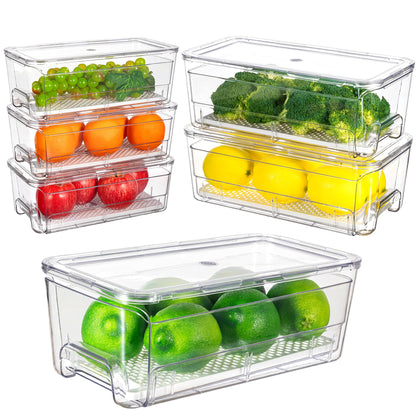 Imncya 6 Pack Clear Fridge Organizer, Refrigerator Organizers and Storage