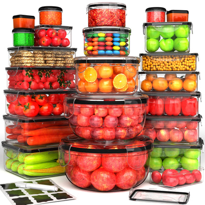 5 Pack Large Fruit Storage Containers for Fridge with Removable Colander
