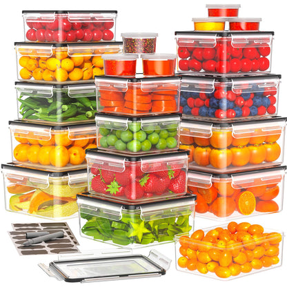 40 PCS Food Storage Containers with Lids Airtight (20 Containers & 20 Lids)