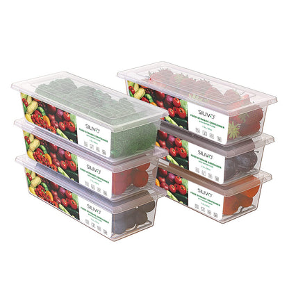 3 Pack 1.5L Fruit Storage Containers for Fridge with Removable Drain Tray