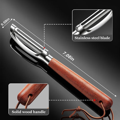 Vegetable Peeler, Premium I-Shape Potato Peeler, Stainless Steel Multifunctional Kitchen Peeler Real Wood Handle Ultra Sharp Blade Vegetable, Potato, Fruit