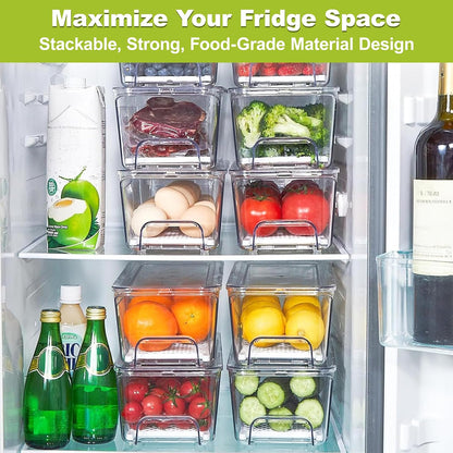 2-Pack Fridge Organizers and Storage, Clear Refrigerator Containers