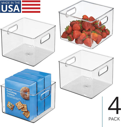 iDesign Clear Plastic Storage Bins, 4-Pack