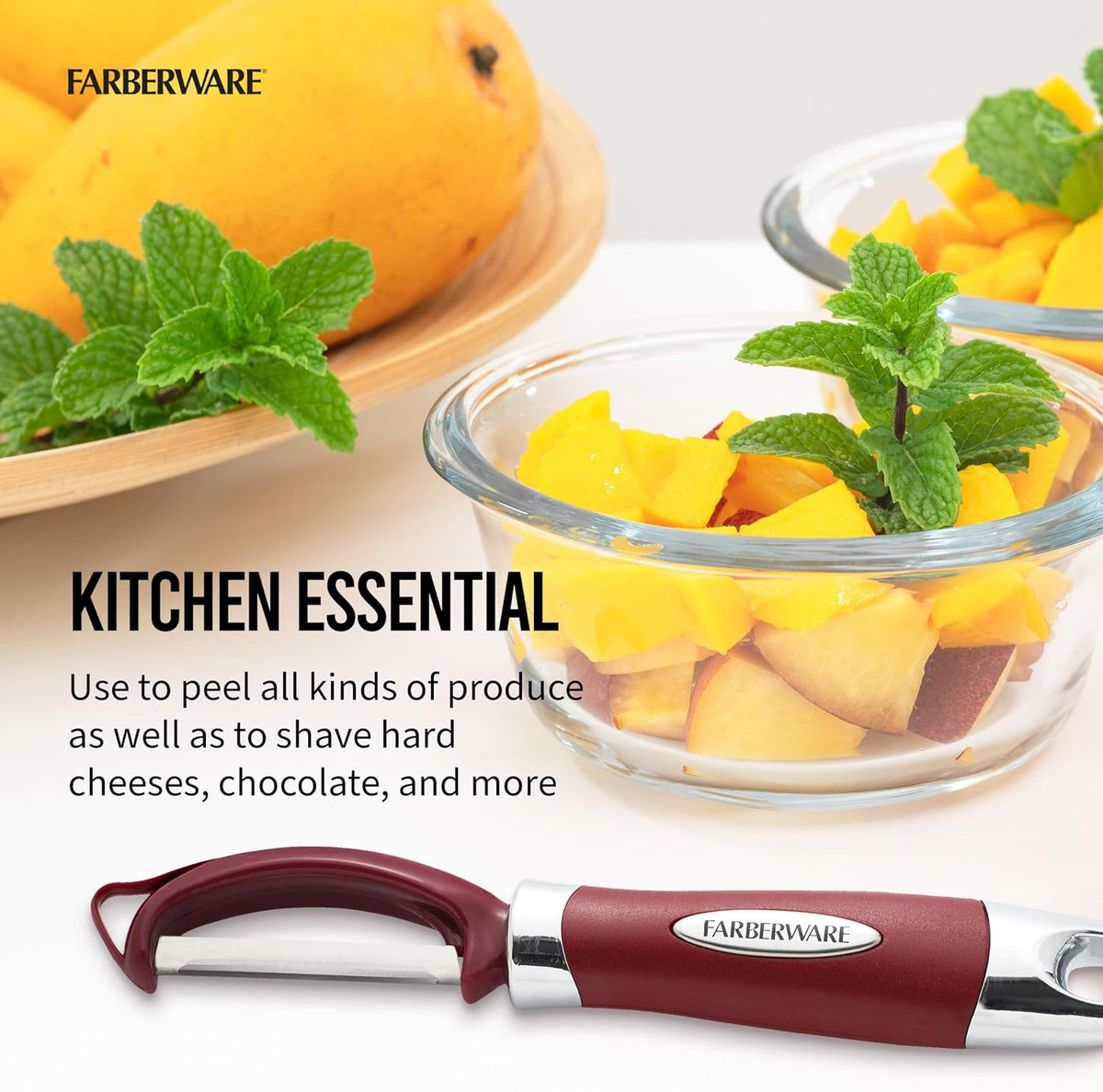 Farberware Euro Vegetable Peeler with Swivel Blade Red