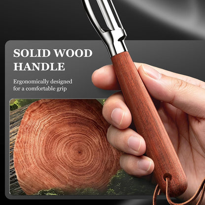 Vegetable Peeler, Premium I-Shape Potato Peeler, Stainless Steel Multifunctional Kitchen Peeler Real Wood Handle Ultra Sharp Blade Vegetable, Potato, Fruit
