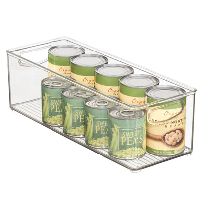 iDesign Plastic Stackable Pantry Bin with Handles, Set of 2, Clear