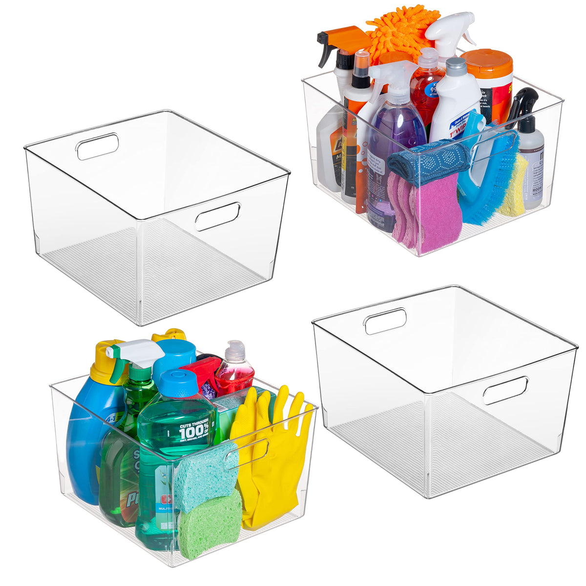 ClearSpace Clear Plastic Storage Bins for Kitchen, Fridge, Pantry, 2 Pack