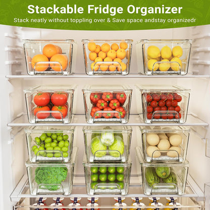 Imncya 6 Pack Clear Fridge Organizer, Refrigerator Organizers and Storage