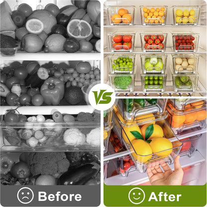 Imncya 6 Pack Clear Fridge Organizer, Refrigerator Organizers and Storage