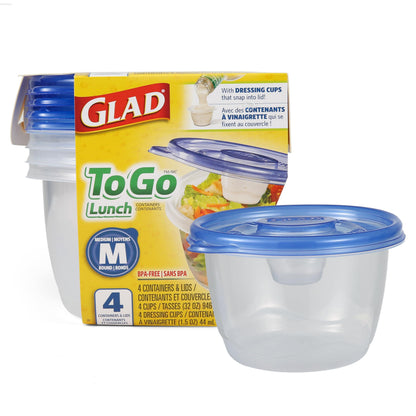 Glad GladWare Deep Dish Food Storage Containers, 64 Oz, 3 Count