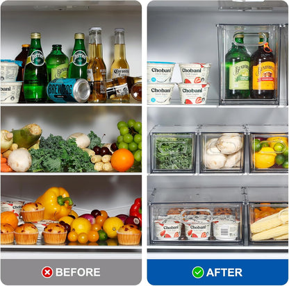 Fridge Organizers and Storage Pull Out Drawer, 2 Small