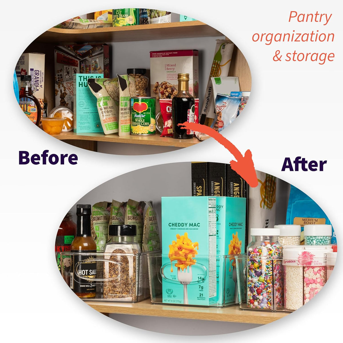 ClearSpace Pantry Organizers and Storage and Cabinet Organizer, 2 Pack