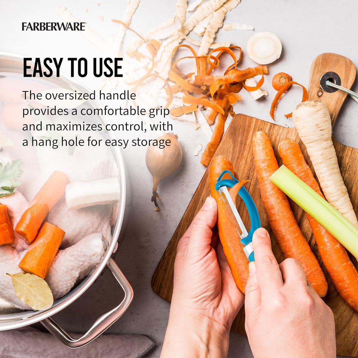 Farberware Euro Vegetable Peeler with Swivel Blade Dark Teal