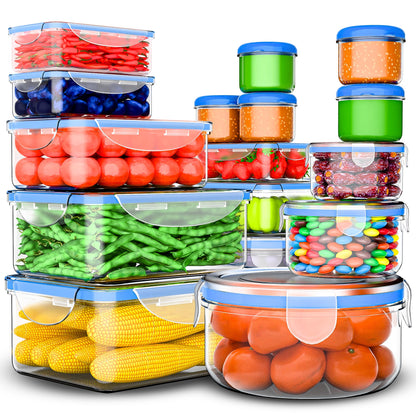 5 Pack Large Fruit Storage Containers for Fridge with Removable Colander