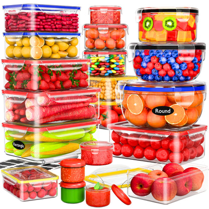 5 Pack Large Fruit Storage Containers for Fridge with Removable Colander