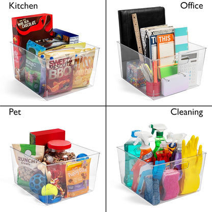 ClearSpace Clear Plastic Storage Bins for Kitchen, Fridge, Pantry, 2 Pack