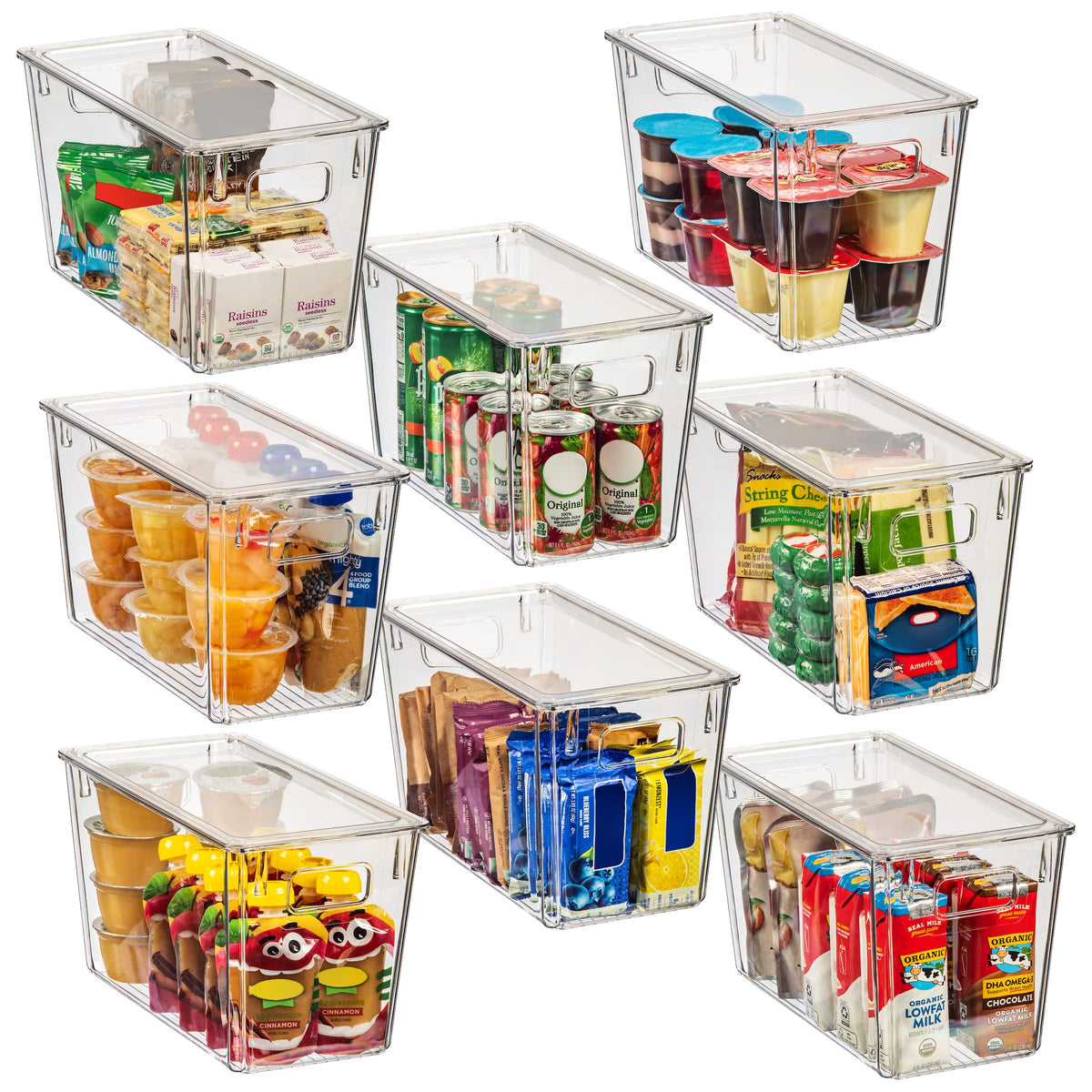 ClearSpace Plastic Storage Bins with Lids for Pantry & Fridge, 4 Pack