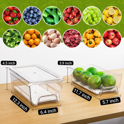 Imncya 6 Pack Clear Fridge Organizer, Refrigerator Organizers and Storage